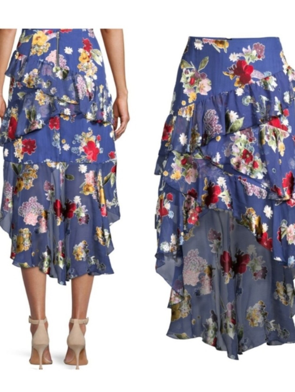 NWOT Alice+Olivia Mariel Floral Asymmetrical Skirt SIZE 10